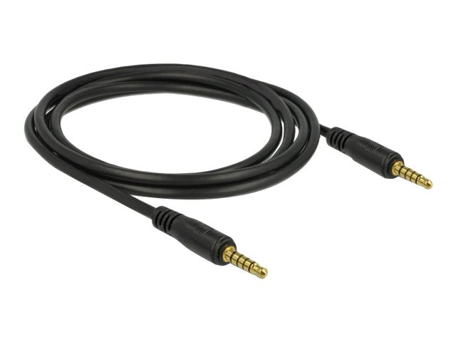DELOCK Klinkenkabel 3,5mm 5 Pin Stecker zu Stecker 2m schwarz - Vorderansicht