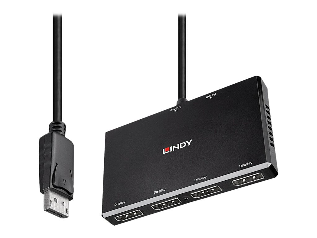 LINDY 4 Port DisplayPort 1.2 MST Hub Rückansicht