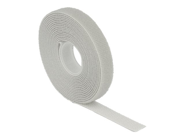 DELOCK Klett-Kabelbinder L 3 m x B 13 mm Rolle grau - Vorderansicht