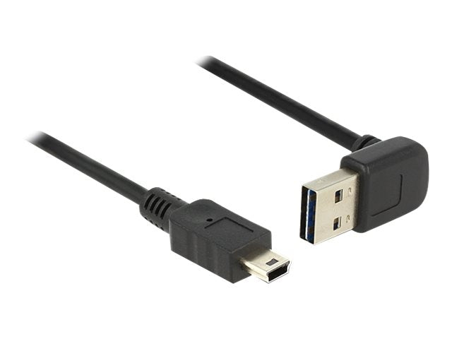 DELOCK Kabel EASY-USB 2.0 Typ-A Stecker gewinkelt oben / unten > USB 2.0 Typ Mini-B Stecker 0,5 m - Vorderansicht