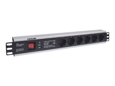INTELLINET 48,3cm 19Zoll Steckdosenleiste 6-fach in Anwendung
