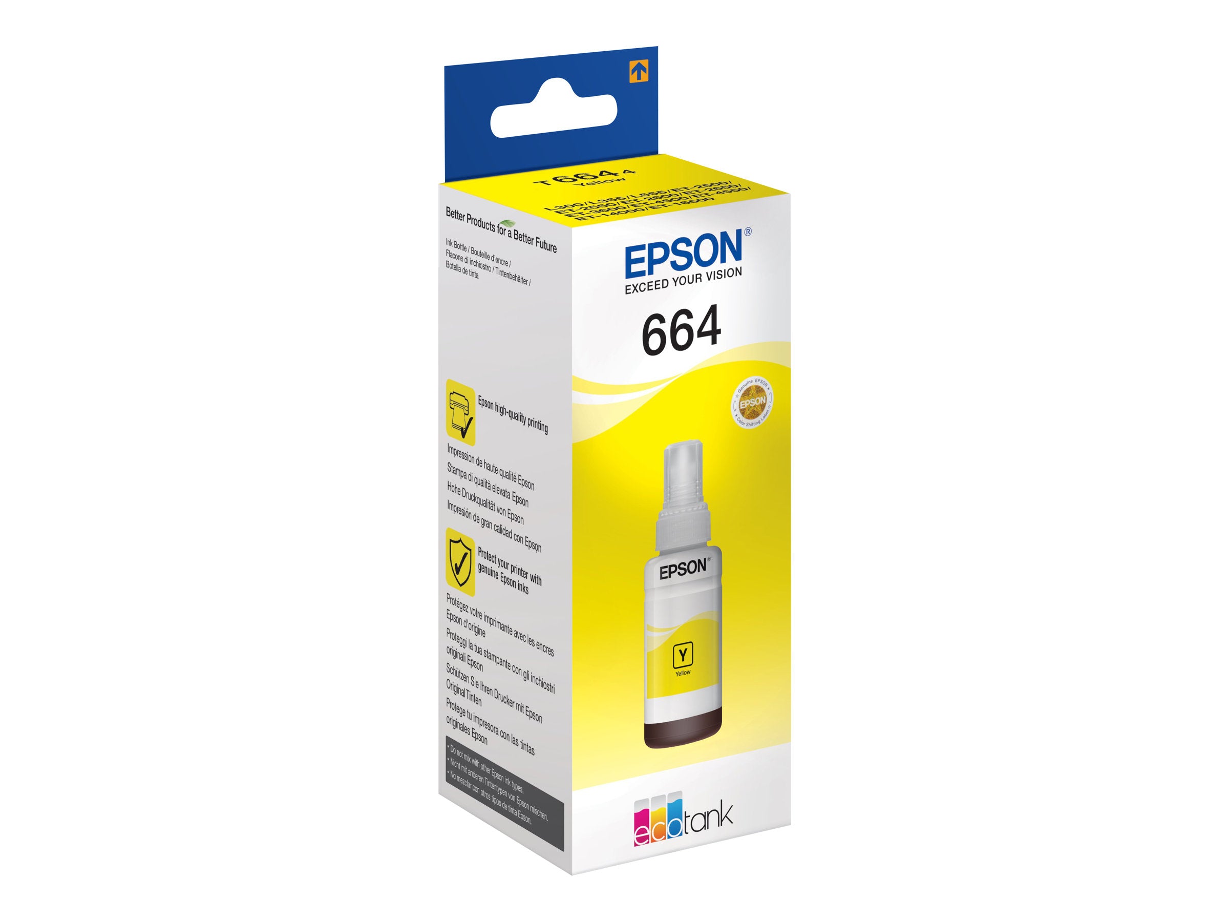 EPSON T6644 Nachfülltinte Gelb 70ml Vorderansicht