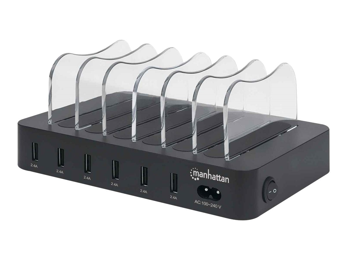 MANHATTAN 6-Port USB-Ladestation Vorderansicht