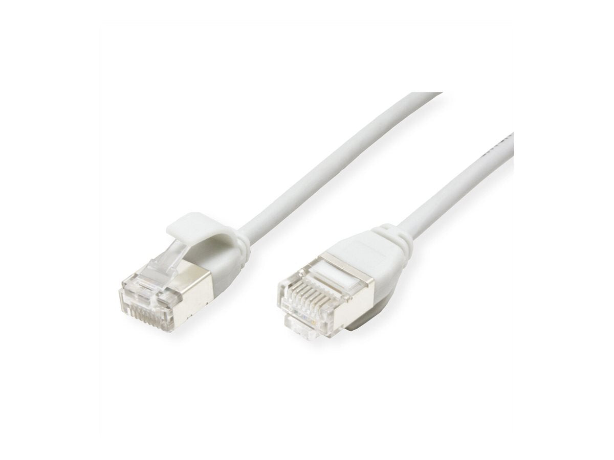 ROLINE U/FTP DataCenter Patchkabel Kat 6A Class EA LSOH slim weiss 0,3m Vorderansicht