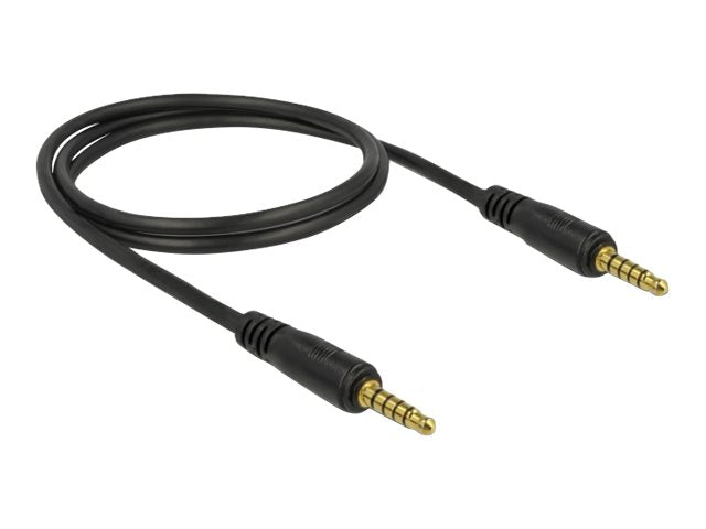 DELOCK Klinkenkabel 3,5mm 5 Pin Stecker zu Stecker 1m schwarz - Vorderansicht