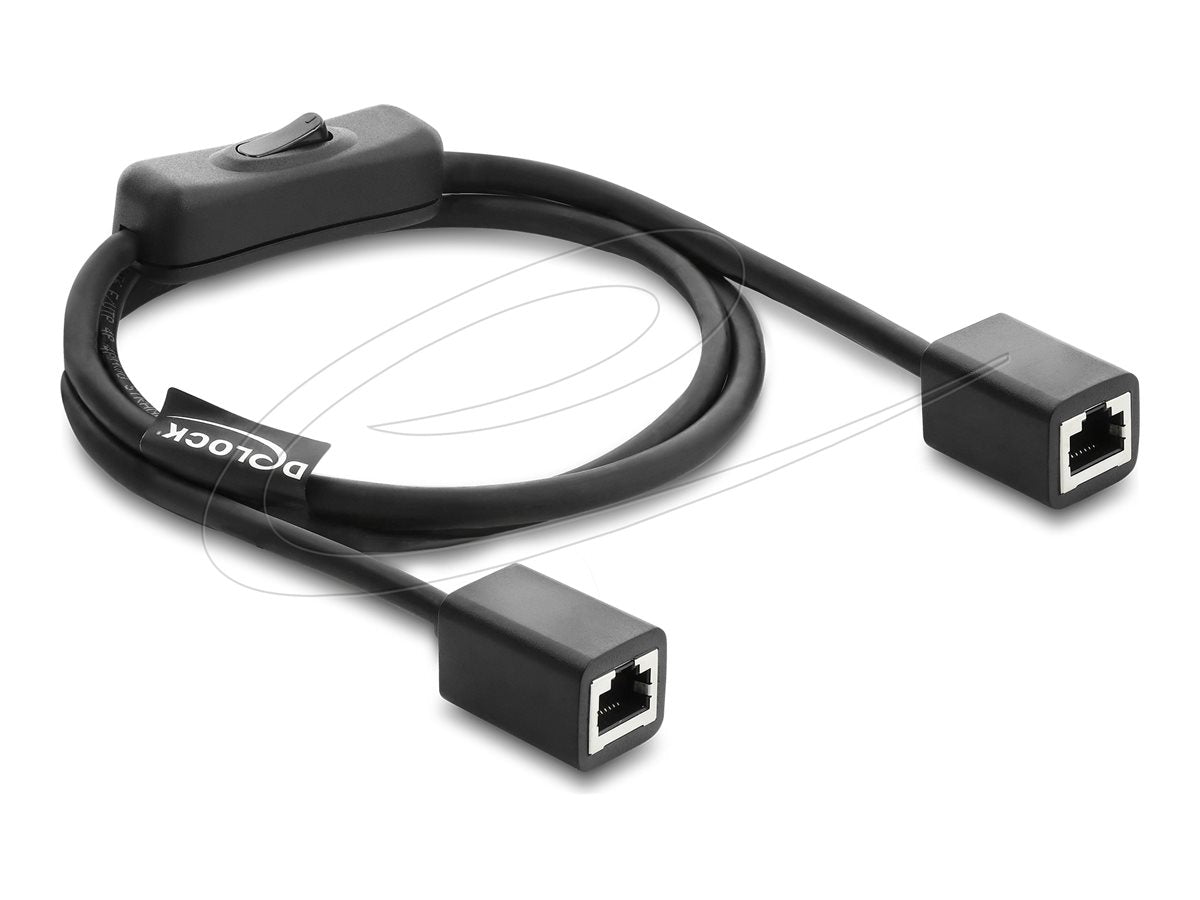 DELOCK RJ45 Kabel Buchse zu Buchse mit Schalter Cat.6 F/UTP 1m - Vorderansicht