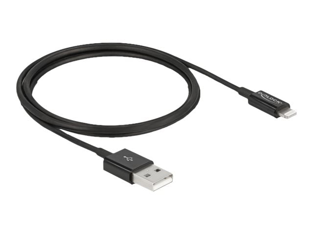 DELOCK USB Daten- und Ladekabel für iPhone iPad iPod schwarz 1m - Verpackung