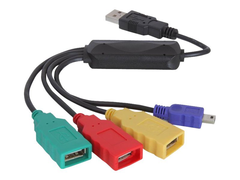 DELOCK HUB USB 2.0 4 Port externes Kabel - Vorderansicht