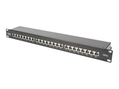 DIGITUS CAT 6A Patch Panel 24-Port RJ45 Vorderansicht