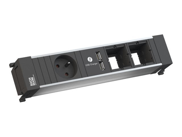 BACHMANN POWER FRAME 1xUTE 1xUSB Charger 2xCM Strom 0,2m GST18 Vorderansicht