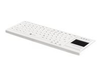 GETT Cleantype Xtra Touch Protect Silikontastatur mit Touchpad IP68 desinfizierbar USB Farbe weiss Layout DE
