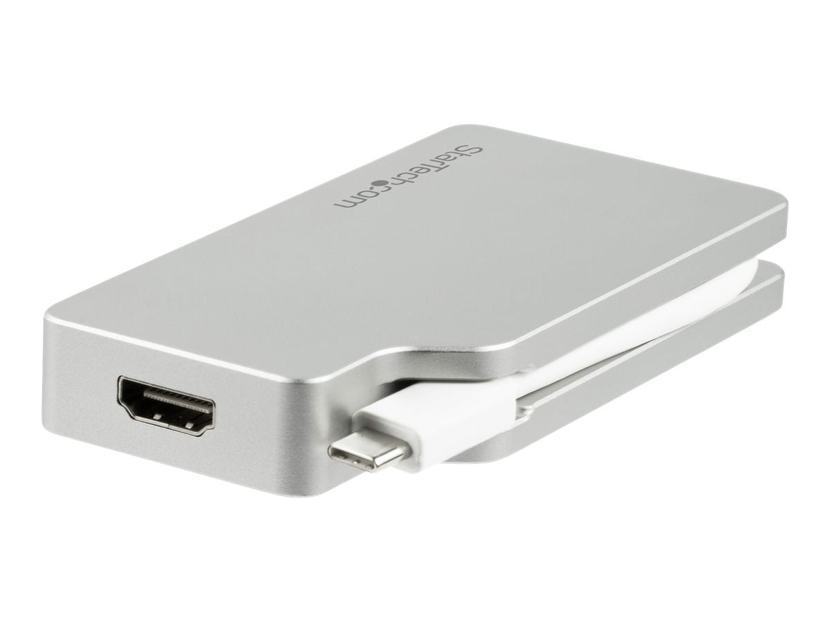 STARTECH.COM Aluminium Reise A/V Adapter 4-in-1 USB-C auf VGA, DVI, HDMI oder mDP - Anschlussansicht
