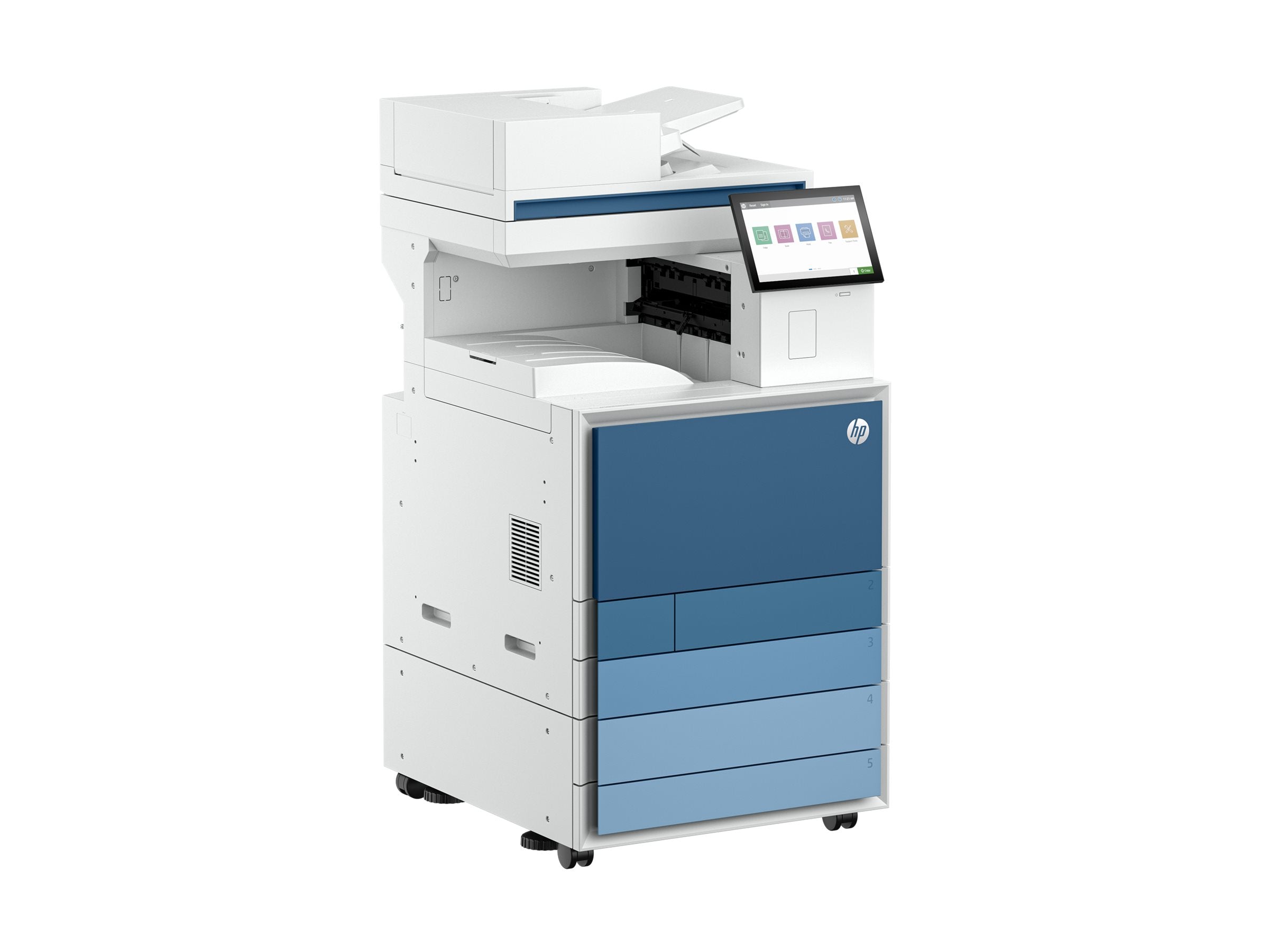 Vorderansicht des HP Color LaserJet Enterprise MFP 8801dn Multifunktionsdruckers