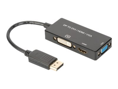 DIGITUS DisplayPort Konverterkabel DP - HDMI+DVI+VGA 0,2m Detailansicht