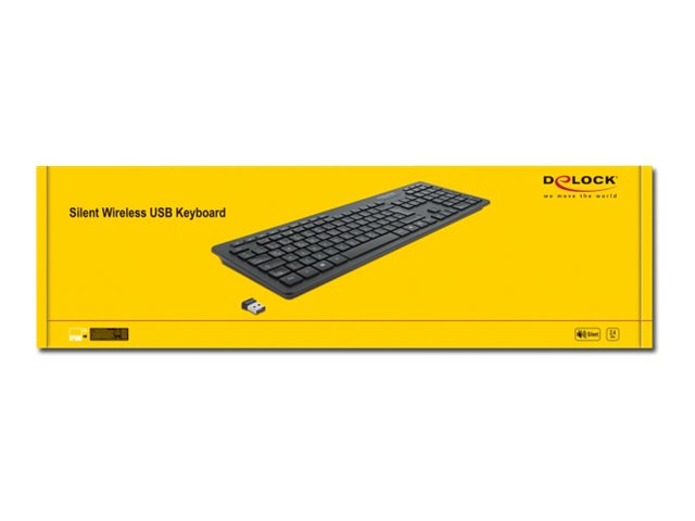 DELOCK USB Tastatur 2,4GHz kabellos schwarz - Lautlos Detailansicht