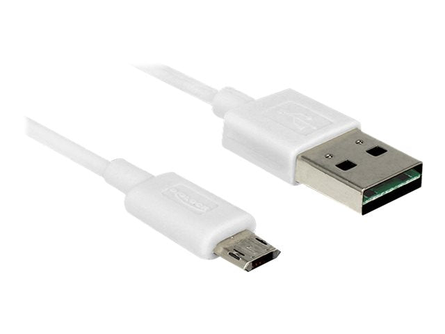DELOCK Kabel EASY-USB 2.0 Typ-A Stecker > EASY-USB 2.0 Typ Micro-B Stecker weiss 1 m - Vorderansicht