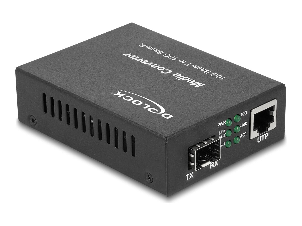 DELOCK Medienkonverter 10GBase-R SFP+ zu 10GBase-T RJ45 Vorderansicht