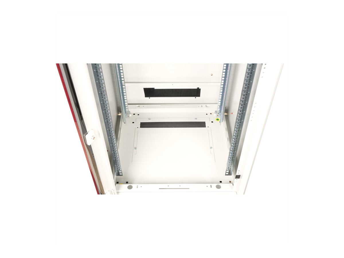 ROLINE Netzwerkschrank Pro 48,26cm 19Zoll 32 HE 600x600 BxT Glastür grau - Innenansicht