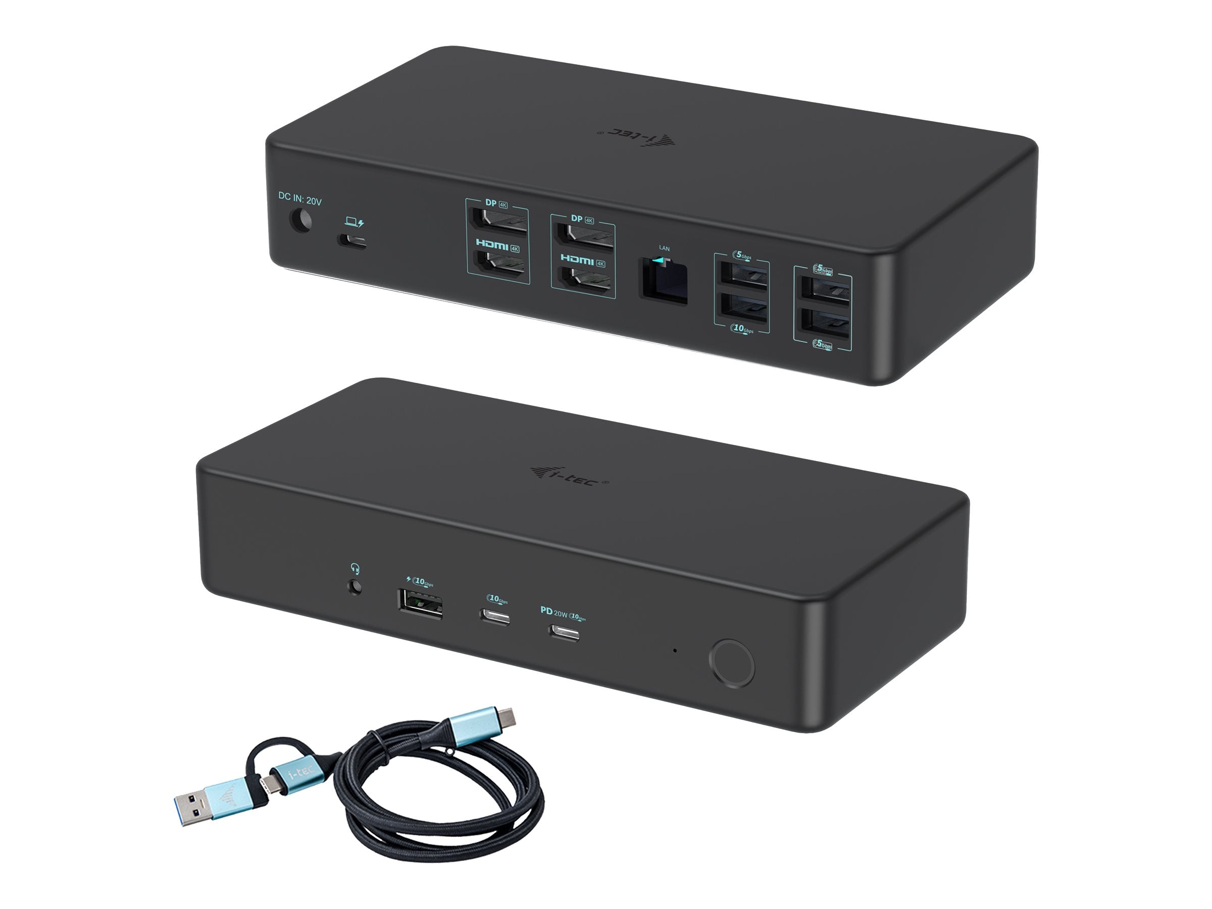 I-TEC USB 3.0 USB-C Thunderbolt 3 Professional Dual 4K Display Docking Station Vorderansicht