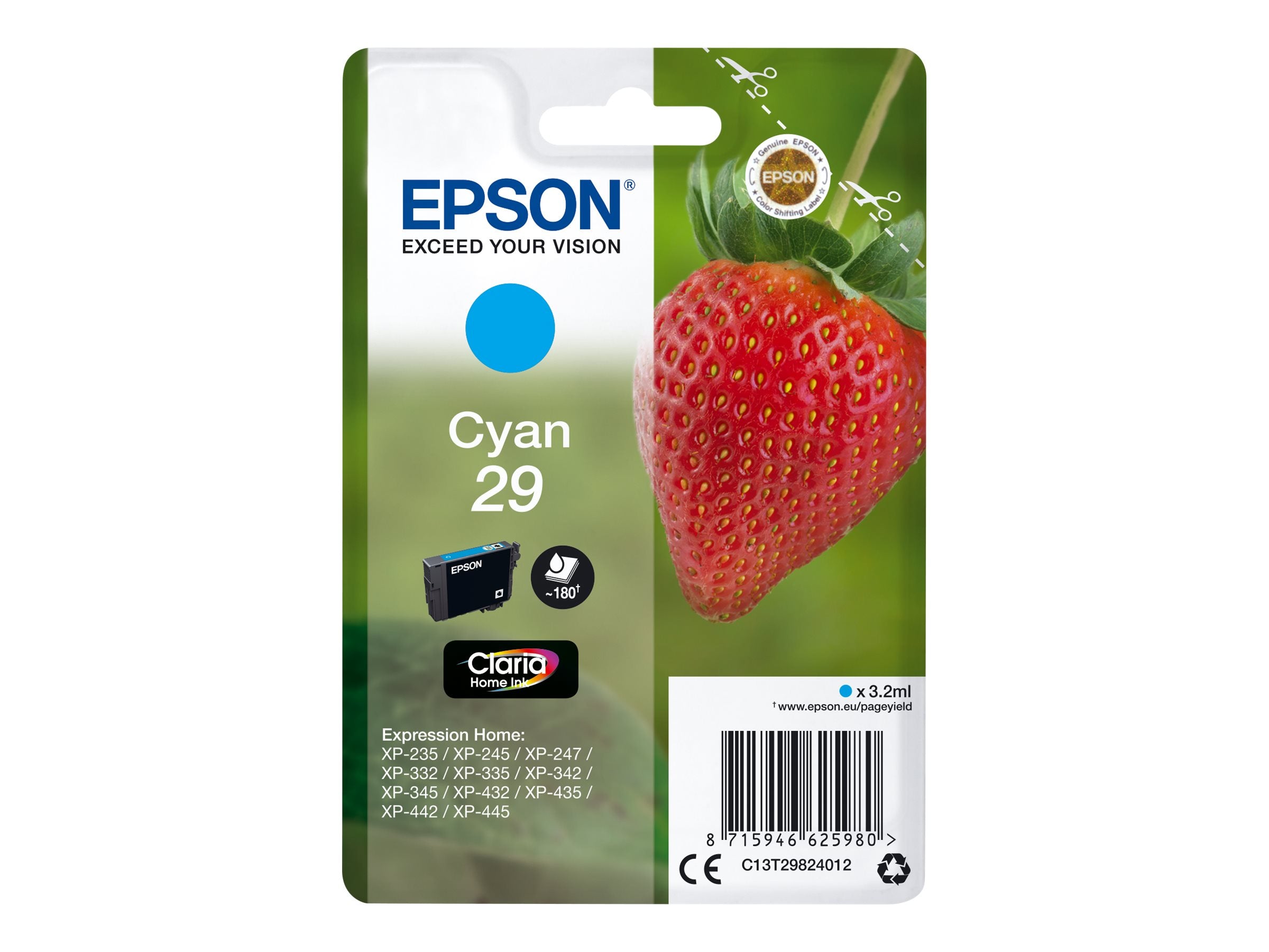 EPSON 1LB Singlepack Cyan 29 Claria Home Ink - Verpackung