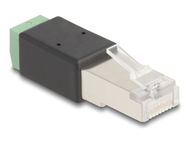 DELOCK RJ45 Stecker zu Terminalblock Adapter 2 Pin - Vorderansicht