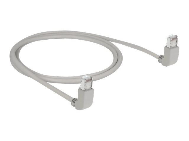 DELOCK Netzwerkkabel RJ45 Cat.6A S/FTP oben/oben gewinkelt 1m - Vorderansicht