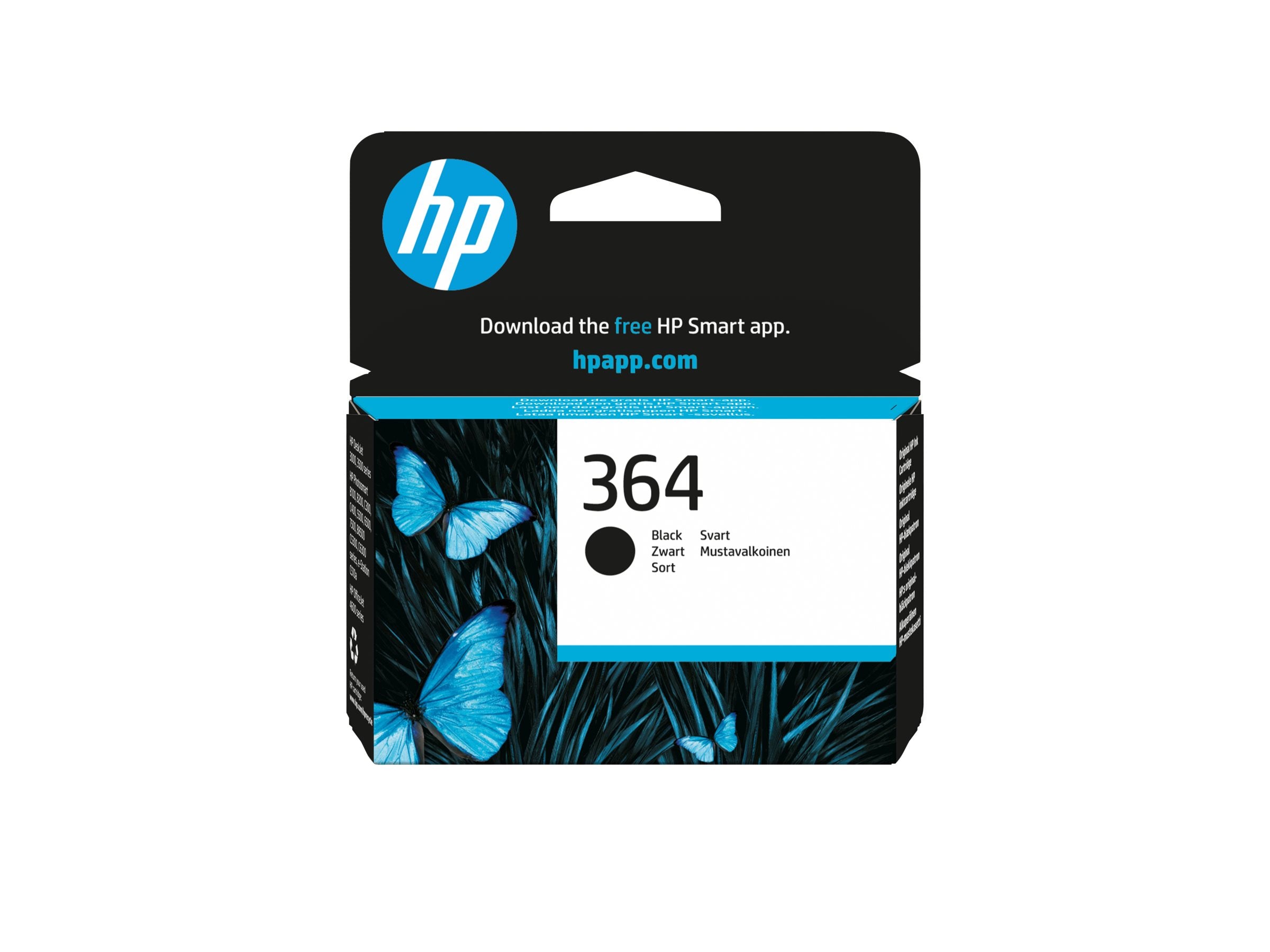 HP 364 original Tintenpatrone CB316EE BA1 schwarz Vorderansicht
