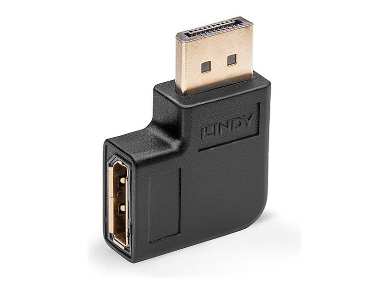 LINDY DisplayPort 1.4 Adapter 90 Grad links Winkeladapter M/F Verpackung