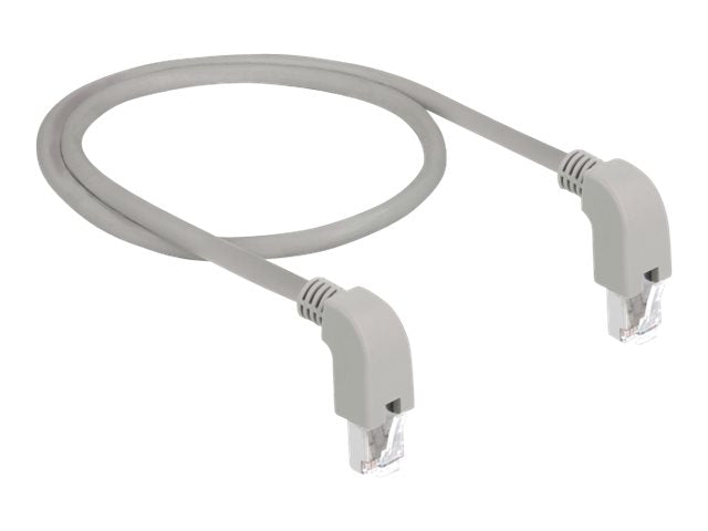 DELOCK Netzwerkkabel RJ45 Cat.6A S/FTP gewinkelt Vorderansicht