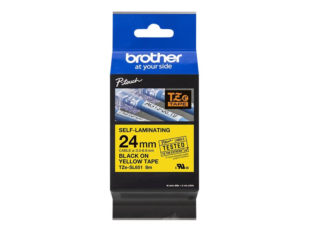BROTHER TZeSL651 tape Black on Yellow 24mm Verpackung