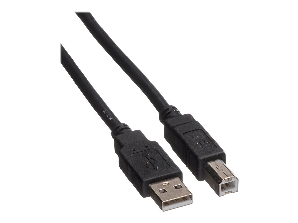 ROLINE USB 2.0 Kabel Typ A-B schwarz 1,8m Vorderansicht