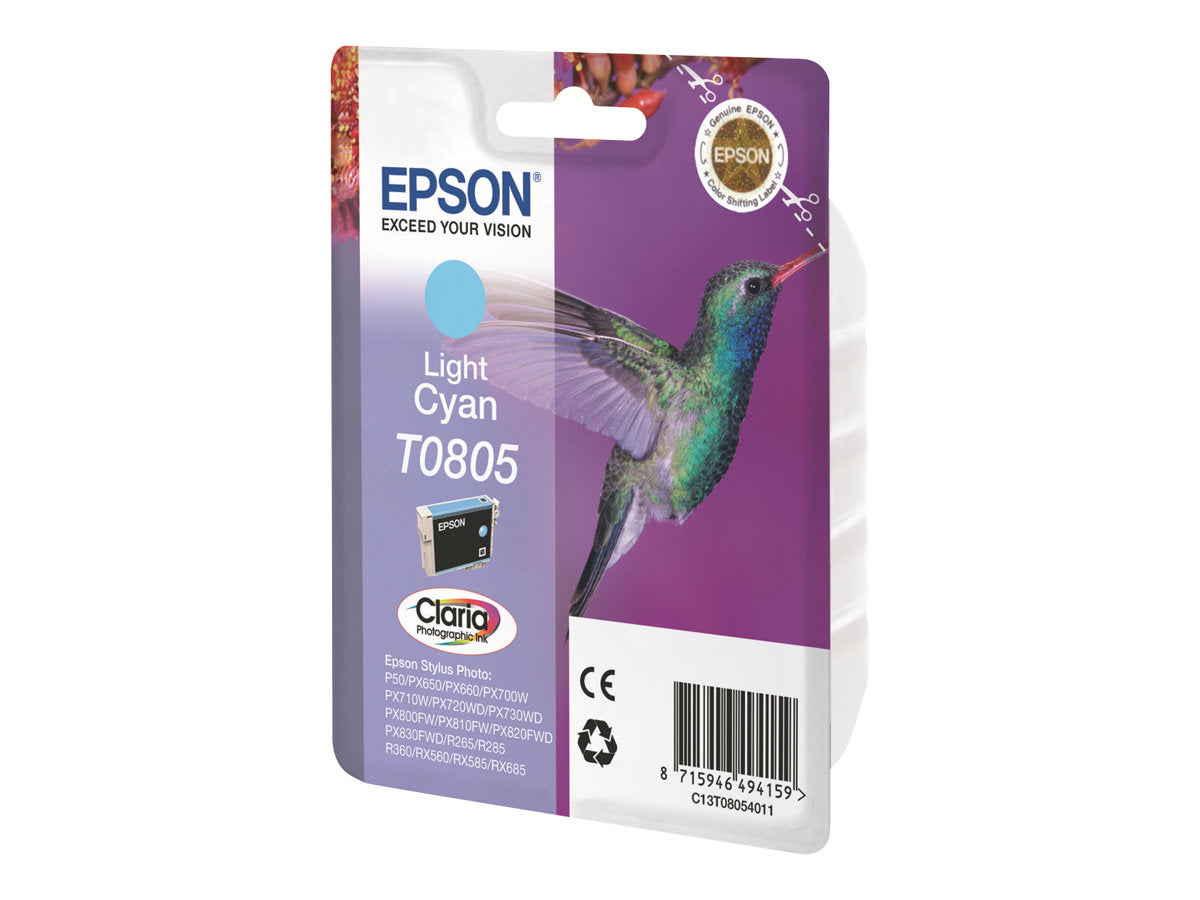 EPSON T0805 Tintenpatrone hell Cyan Verpackung