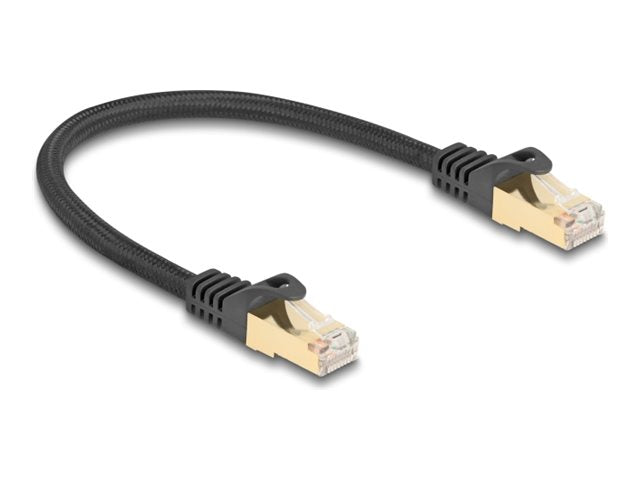 DELOCK RJ45 Netzwerkkabel mit Geflechtmantel Cat.6A S/FTP Vorderansicht