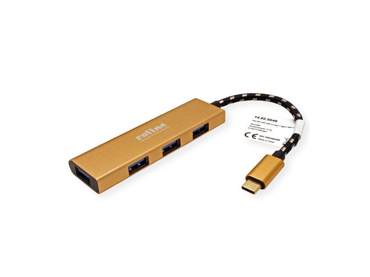 ROLINE GOLD USB 3.2 Gen 1 Hub 4fach Typ C Anschlusskabel Detailansicht