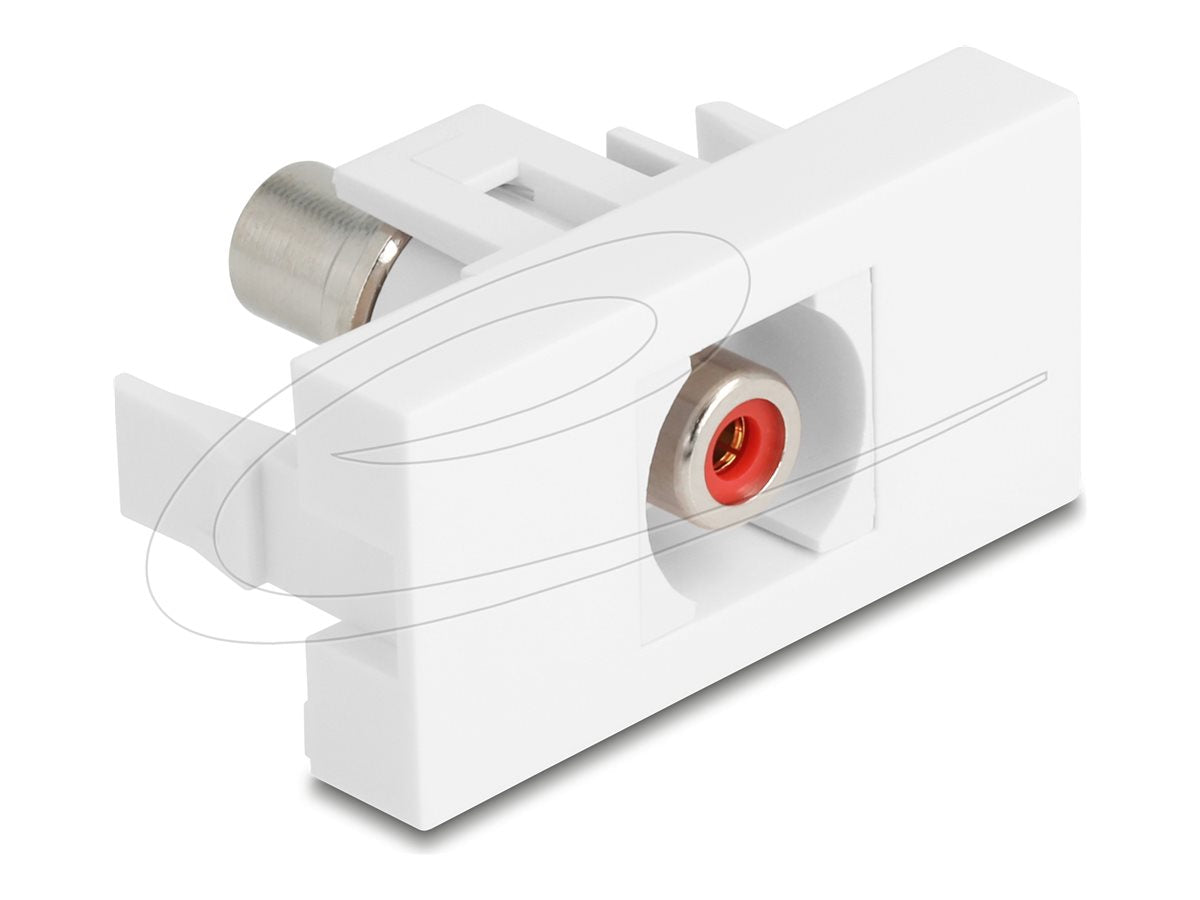 DELOCK Easy 45modul Cinch Buchse zu Cinch Buchse rot / weiss - Vorderansicht