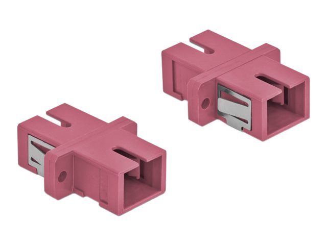 DELOCK LWL Kupplung SC Simplex Buchse zu SC Simplex Buchse Multimode 4 Stück hellblau