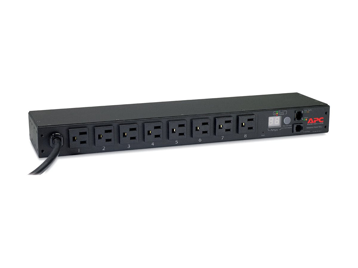 APC Metered Rack PDU AP7800B Rack AC 100/120V input NEMA 5-15 output connectors 8 NEMA 5-15 1U 3