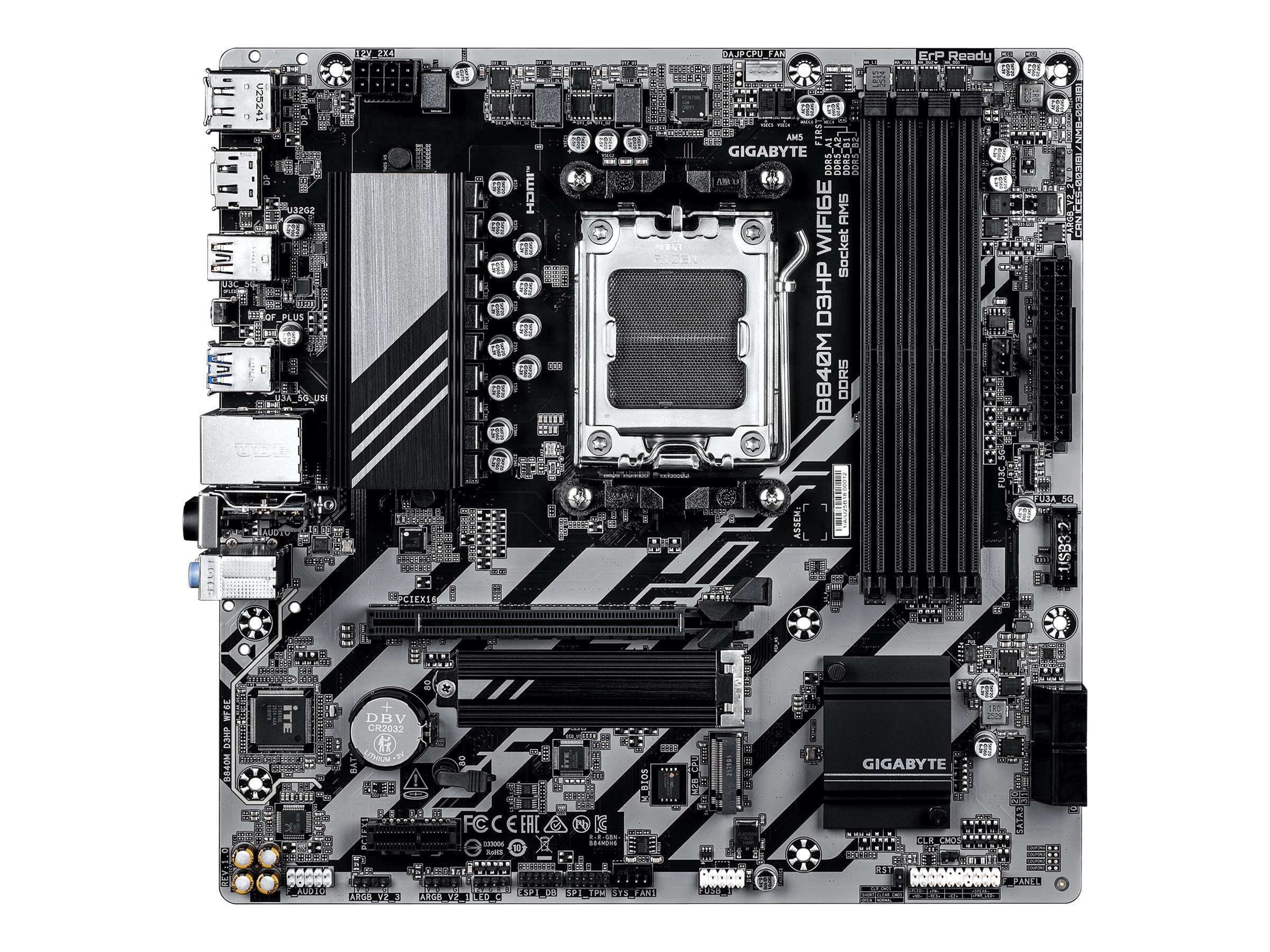 GIGABYTE B840M D3HP WF6E Motherboard Vorderansicht