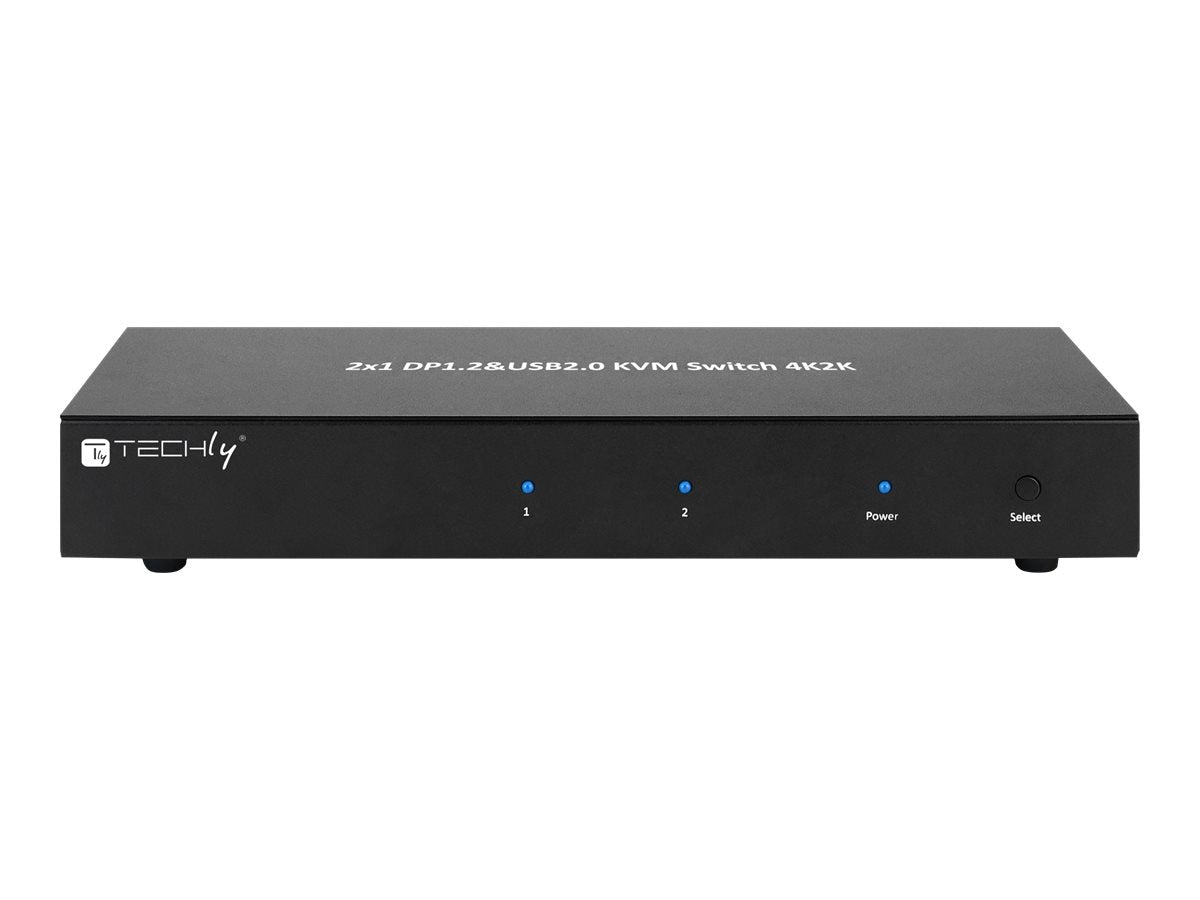 TECHLY KVM Switch Display Port 1.2 2-Port Dual-View Vorderansicht