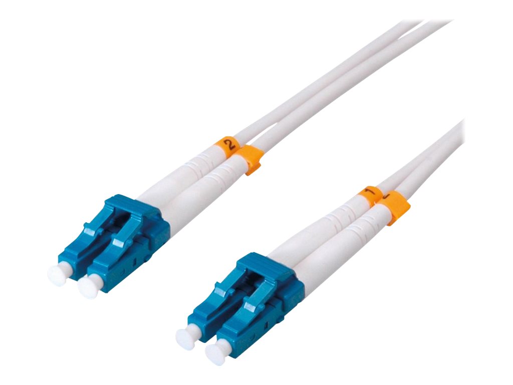 ROLINE LWL-Kabel Duplex 9/125um OS2 LC/LC stahlarmiert LSOH weiss 2m - Vorderansicht