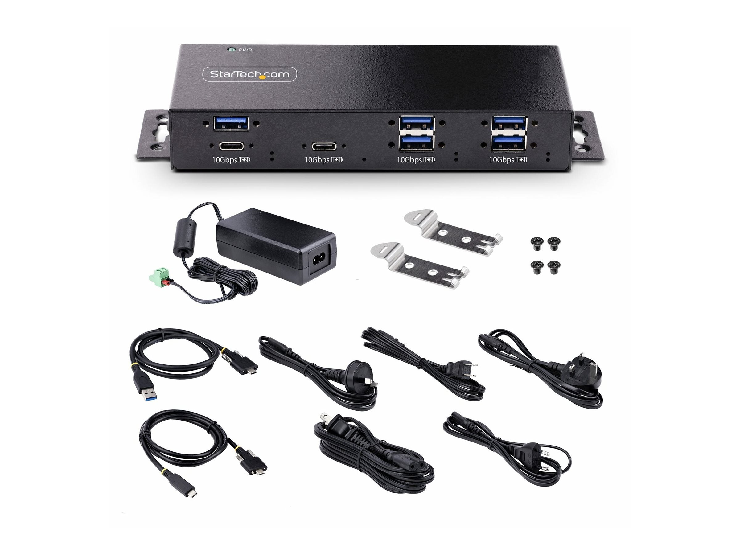 STARTECH.COM 7-Port USB-C Hub Industrieller USB-Hub mit 10Gbps und Netzteil 5x USB-A/2x USB-C Ports Aktiver USB Verteiler