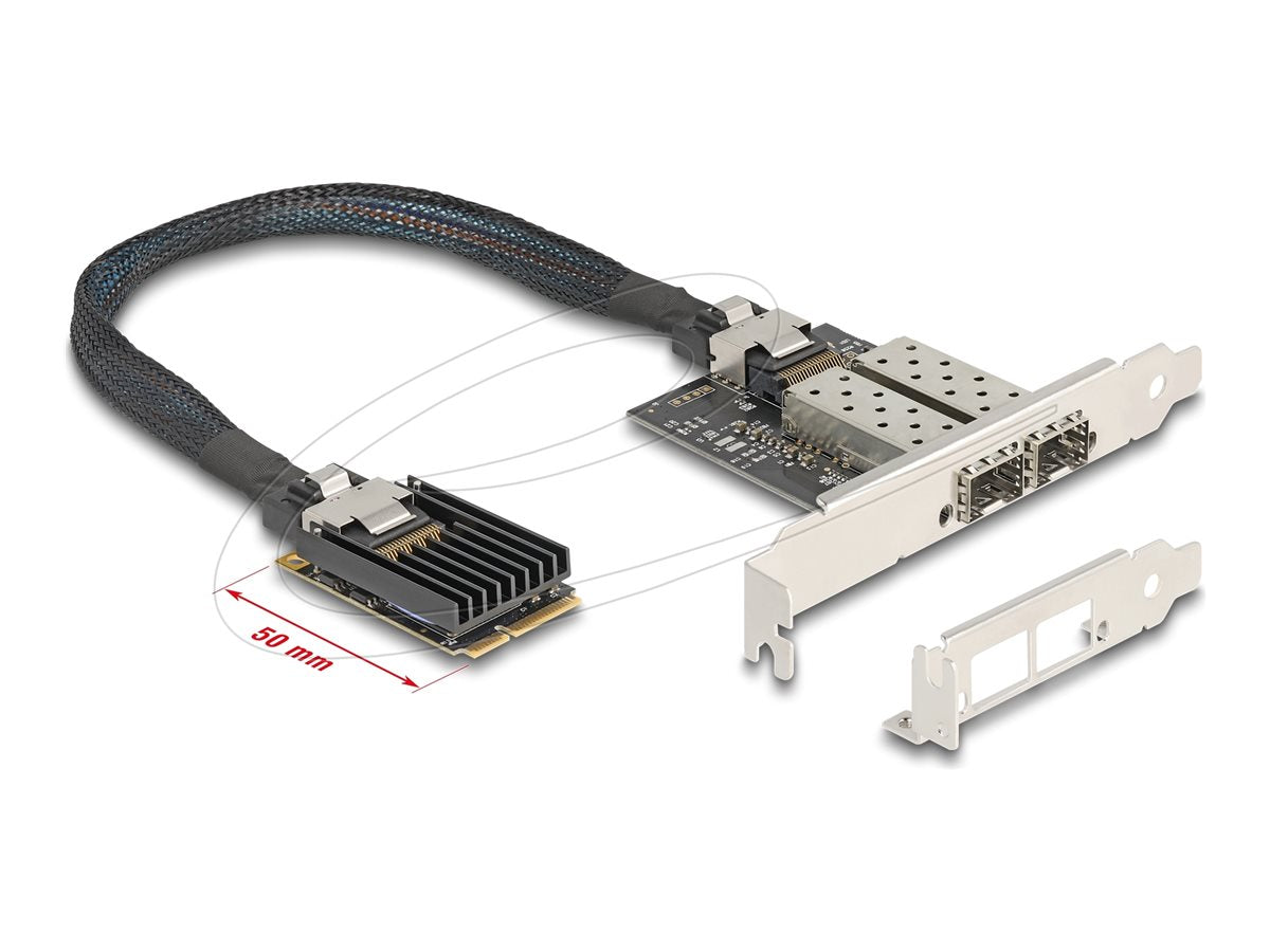 DELOCK Mini PCIe I/O PCIe full size 2 x SFP Gigabit LAN - Vorderansicht