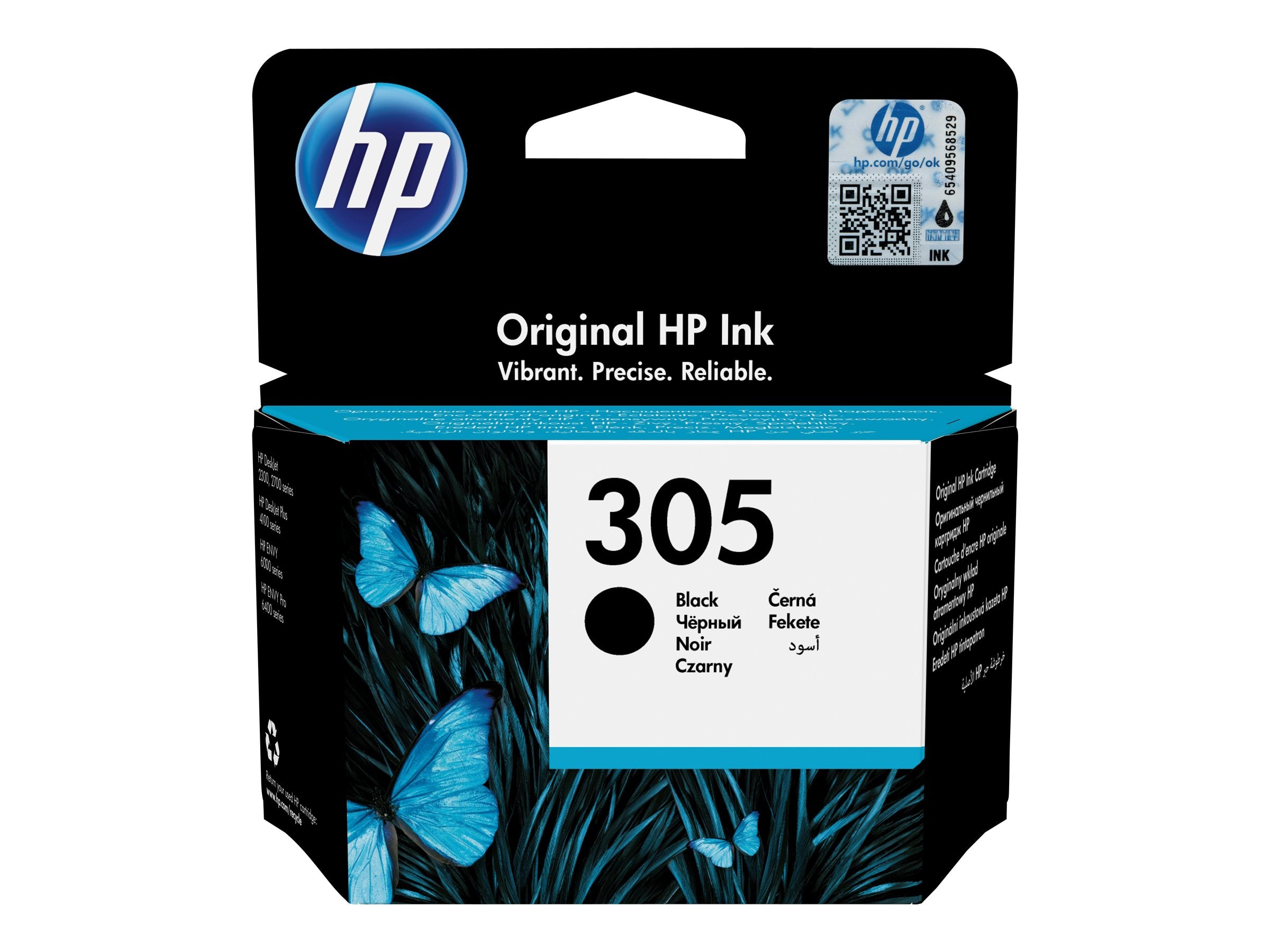 HP 305 Black Original Ink Cartridge Seitenansicht