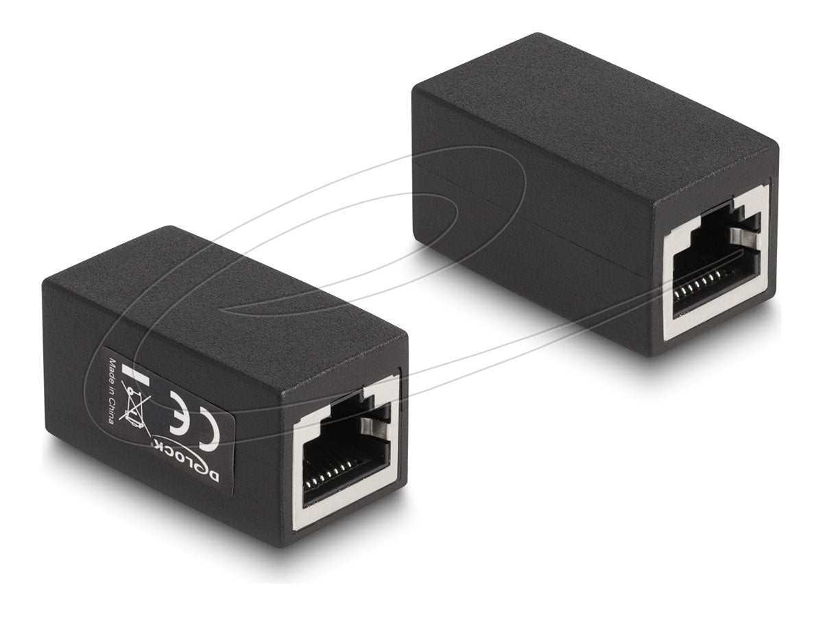 DELOCK Adapter RJ45 Buchse zu RJ45 Buchse Cat.6 schwarz - Vorderansicht