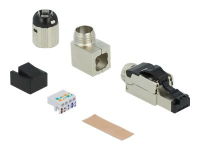 DELOCK RJ45 Stecker feldkonfektionierbar Cat.6A Metall gewinkelt - Verpackung