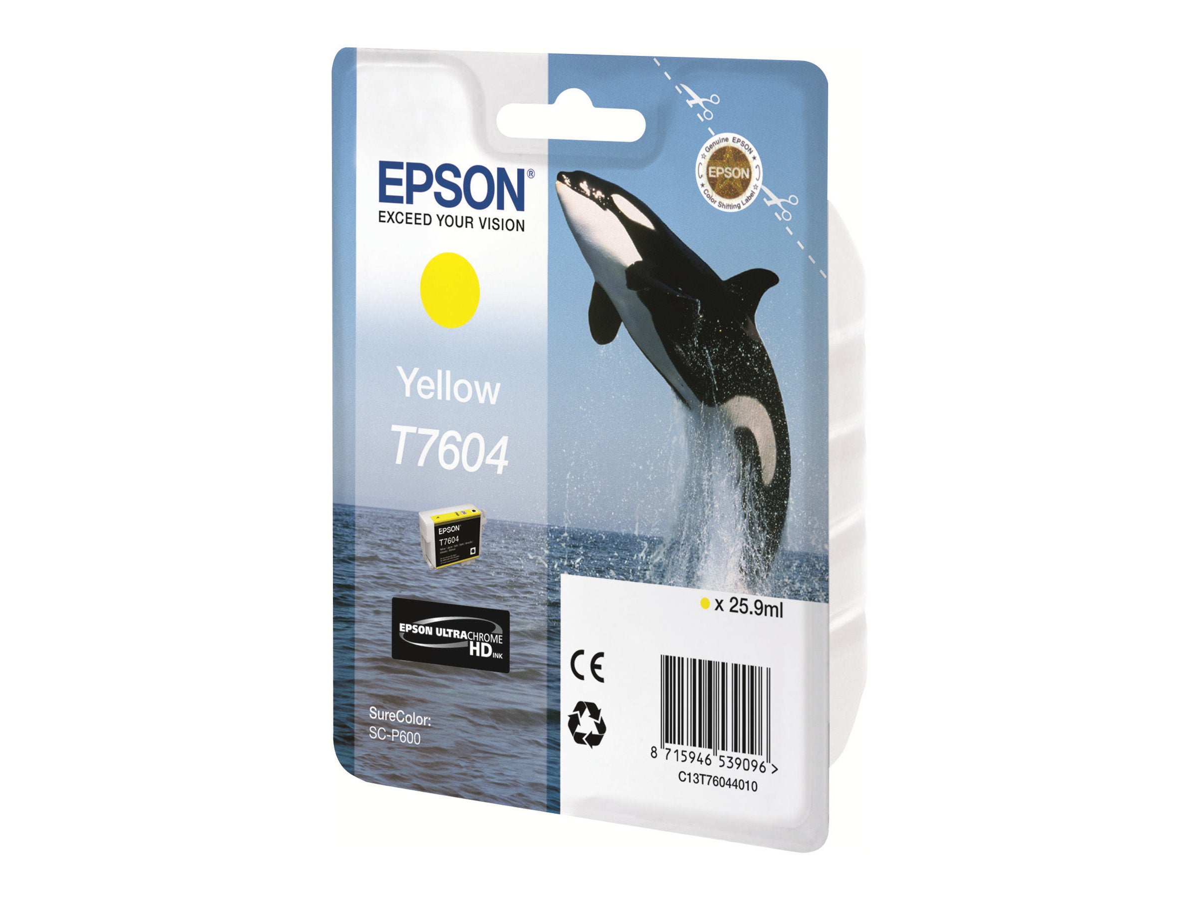 EPSON T7604 Tintenpatrone Gelb Vorderansicht