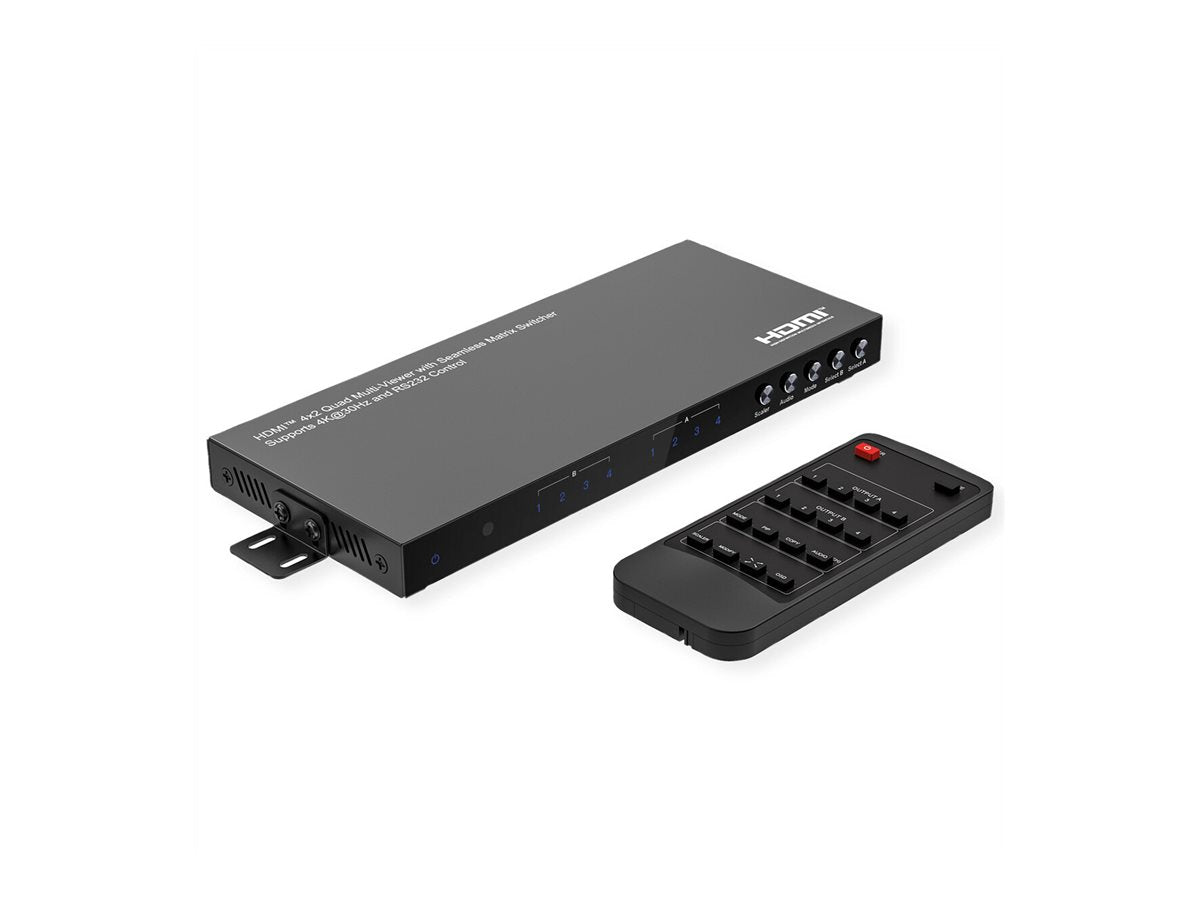 VALUE HDMI Matrix Switch 4x2 QUAD Multi-Viewer Anschlussansicht
