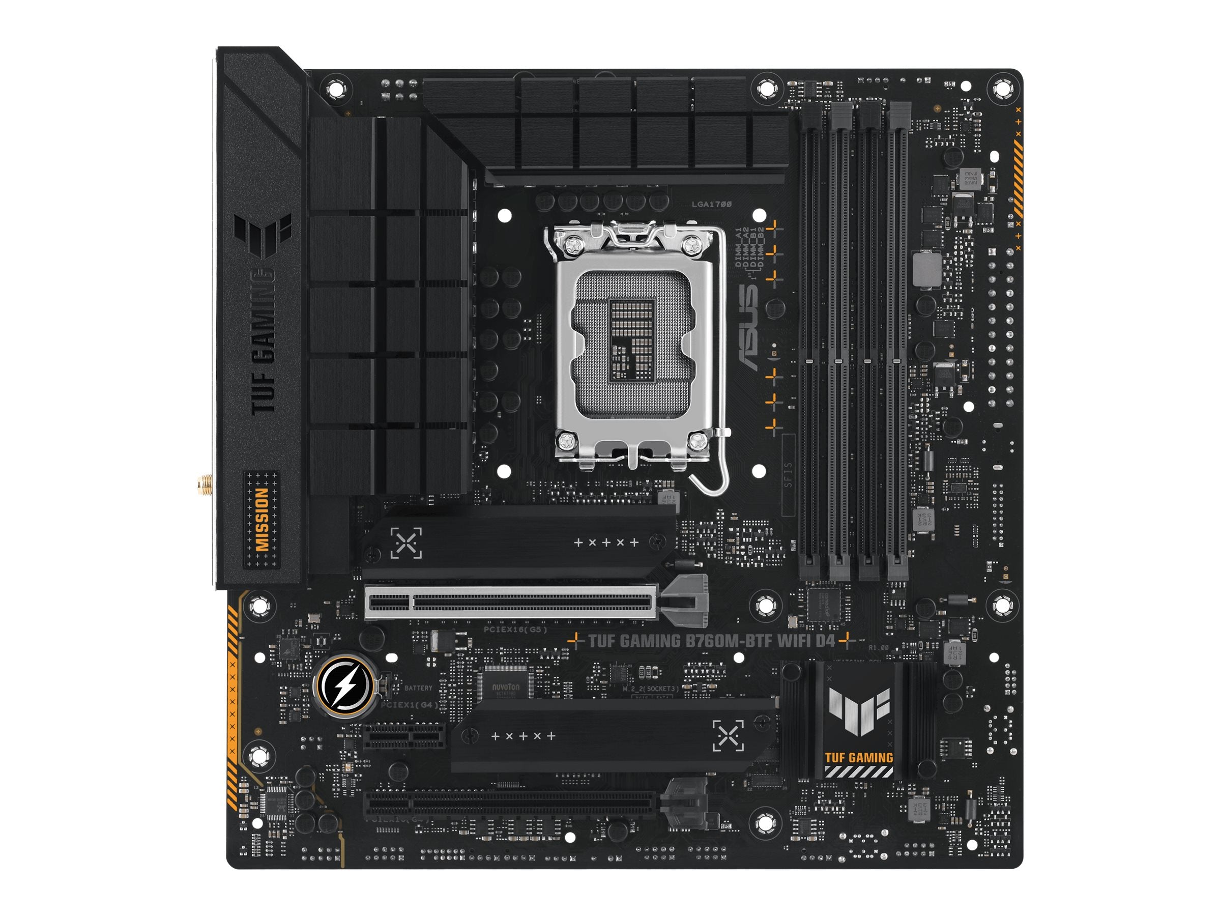ASUS TUF GAMING B760M-BTF WIFI Motherboard Vorderansicht