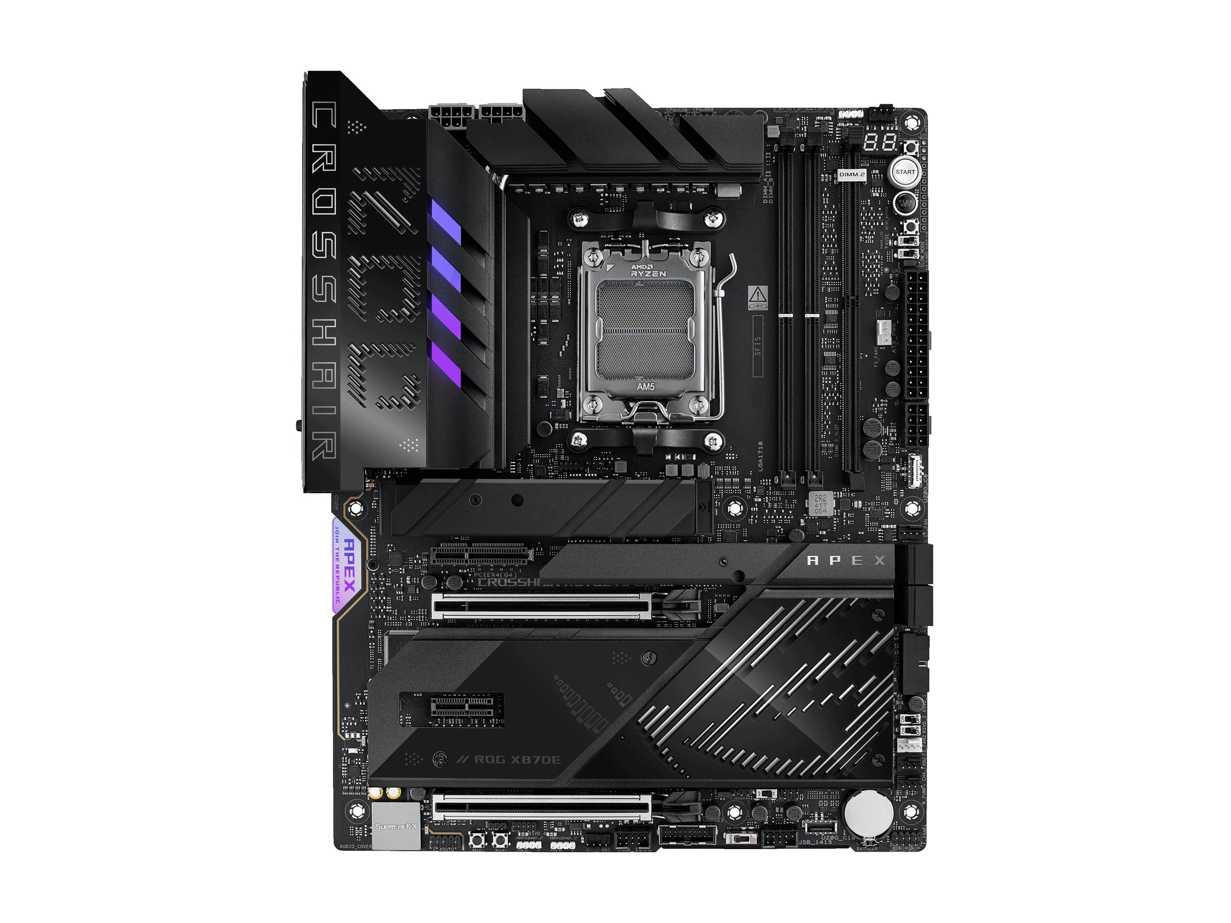 ASUS ROG CROSSHAIR X870E APEX AM5 MB 2xDDR5 Vorderansicht
