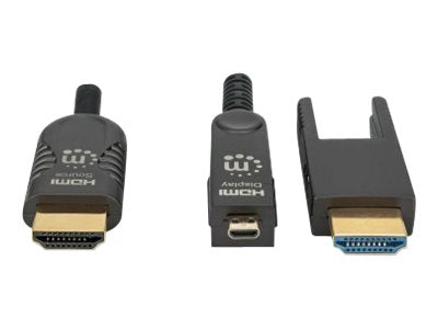 MANHATTAN Aktives HDMI-Glasfaserkabel mit abnehmbarem Stecker 4K60Hz UHD HDMI-Stecker auf Micro-HDMI/HDMI-Stecker 50m HEC ARC
